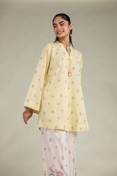 Lilac Floral Lawn 2-Piece — Pale Yellow