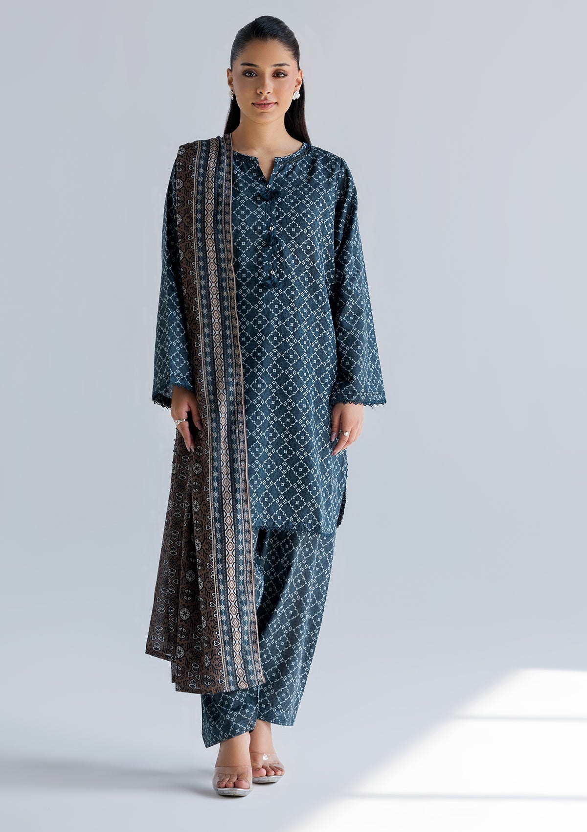 Midnight Sequin Yoke Suit